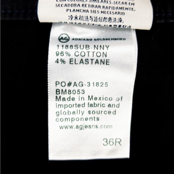 AG Slim Fit Chino Pants 36x34 Navy Stretch Twill Lux Line Adriano Goldschmied - Picture 6 of 11